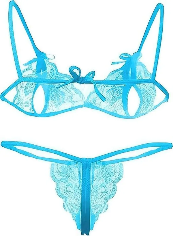 Blue_Solid_Regular_Self_Design_Lingerie_Set_|_For_Women
