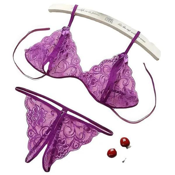 Purple_Regular_Solid_Baby_Doll_Lingerie_Set_|_For_Women