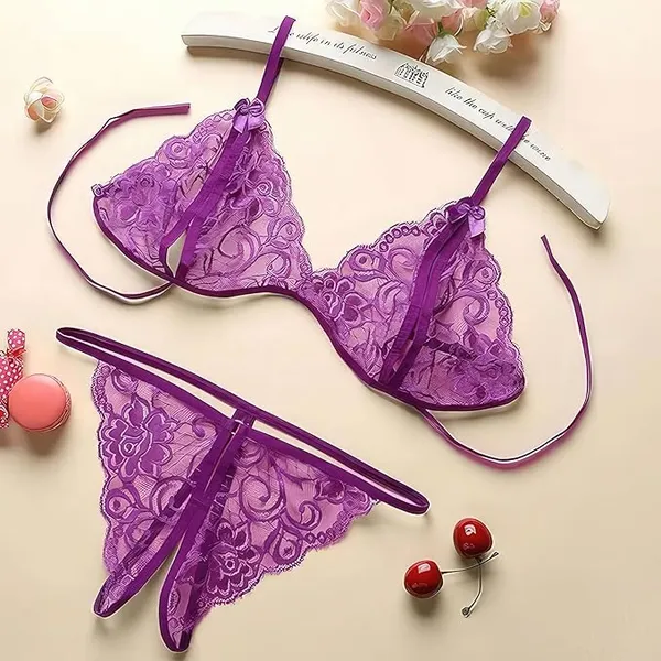 Purple_Regular_Solid_Baby_Doll_Lingerie_Set_|_For_Women
