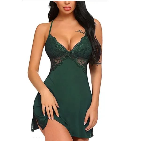 Green_Regular_Solid_Baby_Doll_Lingerie_Set_|_For_Women