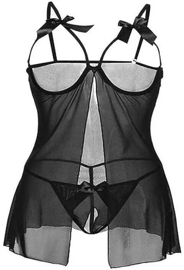 Black_Regular_Solid_Baby_Doll_Lingerie_Set_|_For_Women