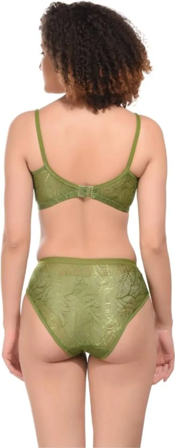 green_Solid_Regular_Self_Design_Lingerie_Set_|_For_Women