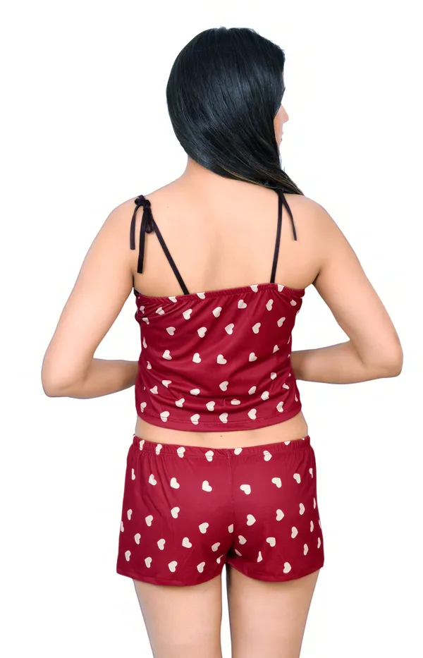 Maroon_Printed_Baby_doll_Set__|_For_Women