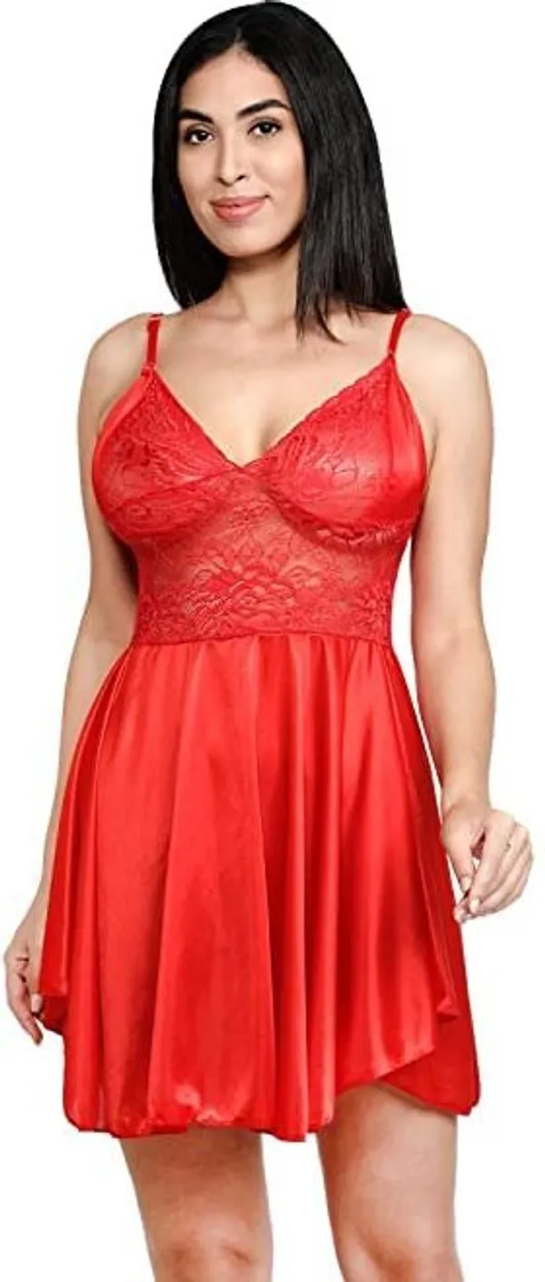 Red__Regular_Solid_Baby_Doll_|_For_Women