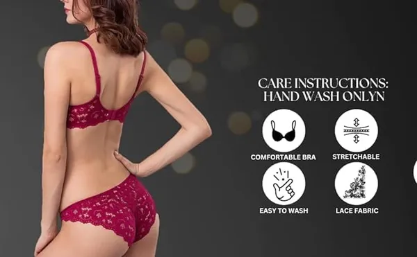 Maroon_Regular_Solid_Self_Design_Lingerie_Set_|_For_Women
