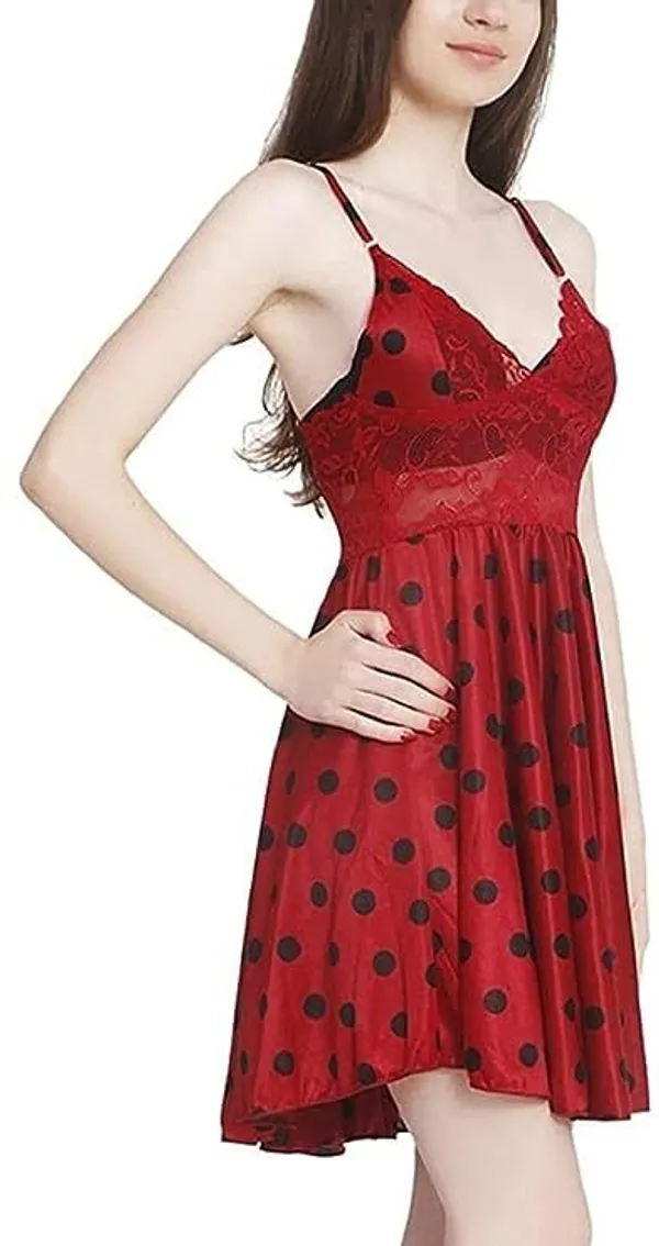 red_Regular_Solid_Baby_Doll_|_For_Women