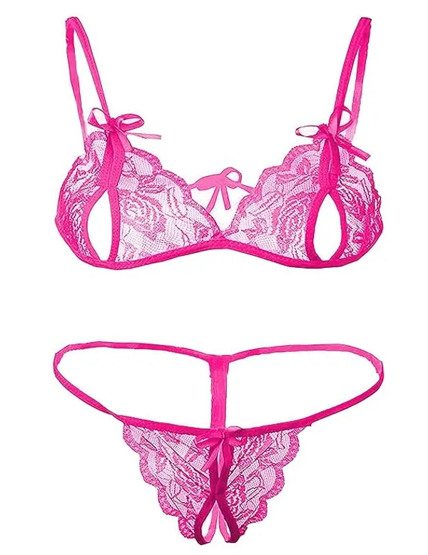 Pink_Solid_Regular_Self_Design_Lingerie_Set_|_For_Women