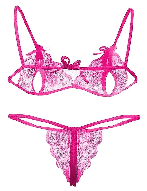 Pink_Solid_Regular_Self_Design_Lingerie_Set_|_For_Women