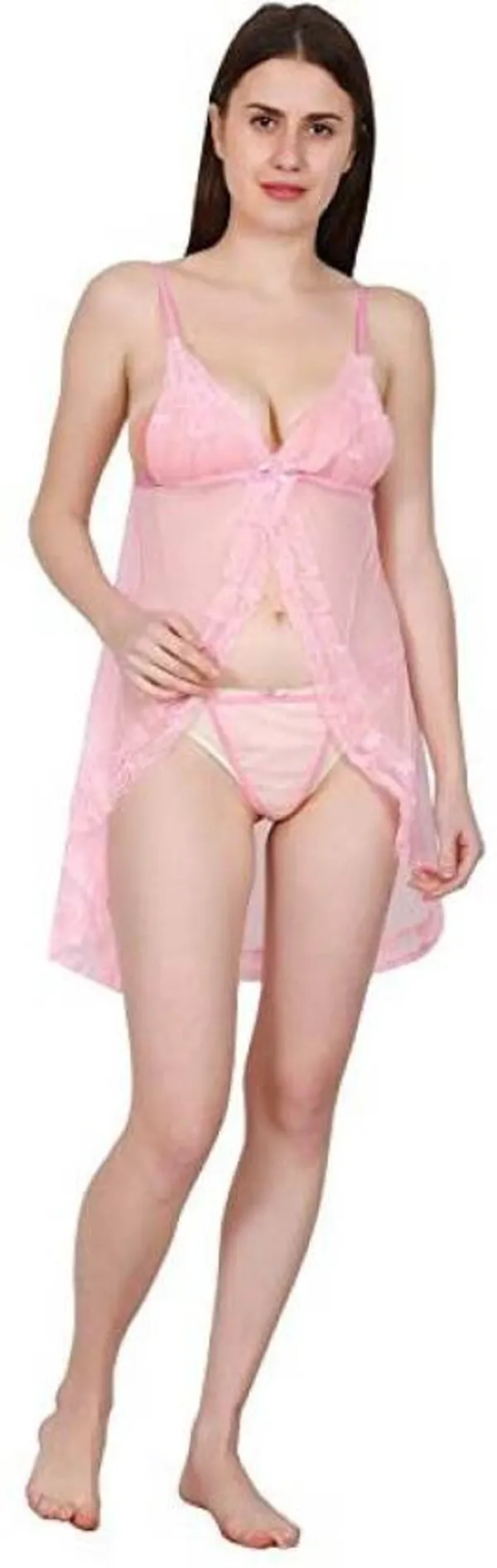 Pink_Regular_Solid_Self_Design_Lingerie_Set_|_For_Women