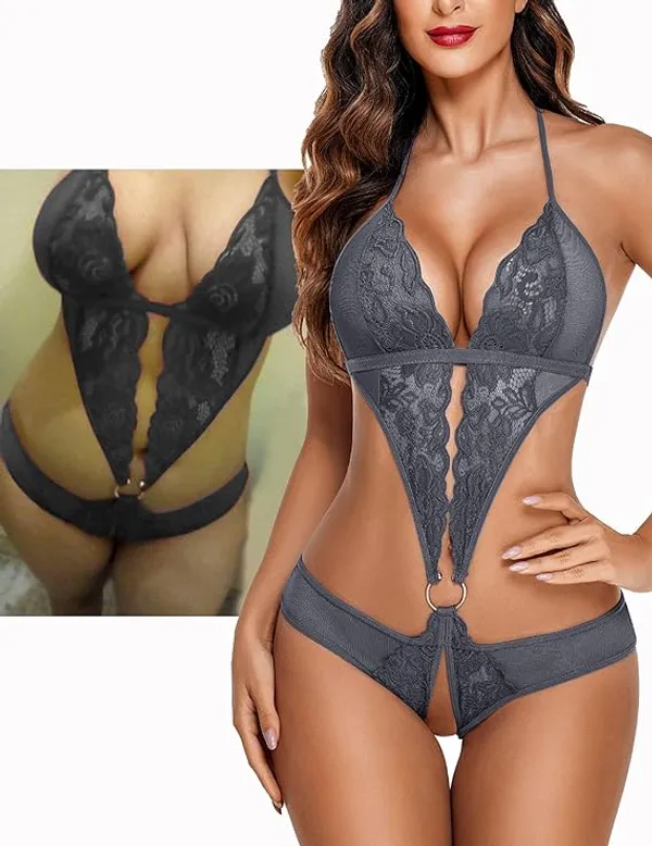 Grey_Lace_Lycra_Blend_Solid_Sleeveless_Baby_Doll_Nighty_|_For_Women