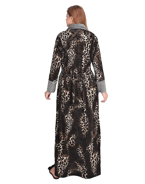Brown_Velvet_Printed_Nighty_For_Women