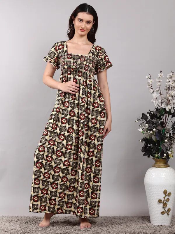 Black_Rangoli__Sarina_Smoky_Print_Nighty_For_Women