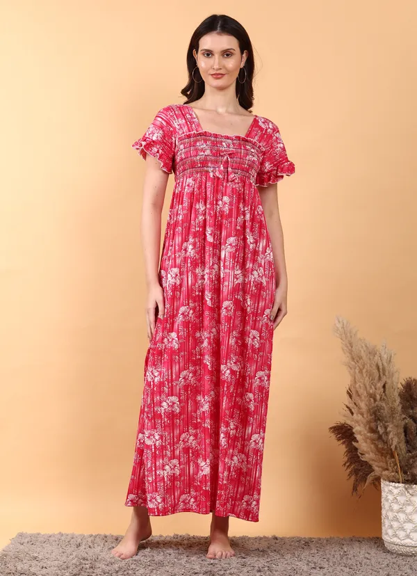 Dark_Pink_Sarina_Smoky_Design_Women_Nighty_Best_For_Summer