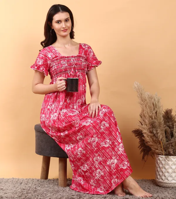 Dark_Pink_Sarina_Smoky_Design_Women_Nighty_Best_For_Summer