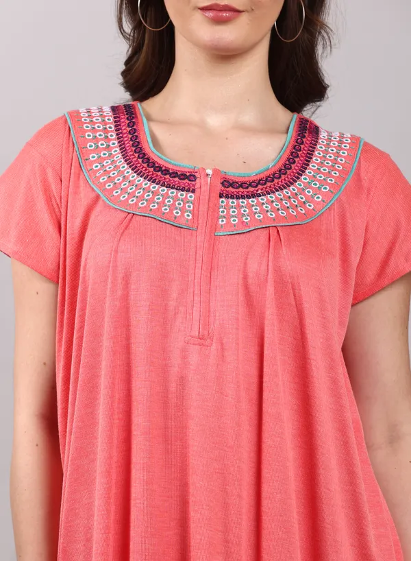 Light_Orange_Embroidery_Cotton_Nighty_For_Women_Best_For_Summer
