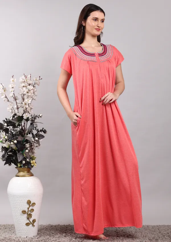 Light_Orange_Embroidery_Cotton_Nighty_For_Women_Best_For_Summer