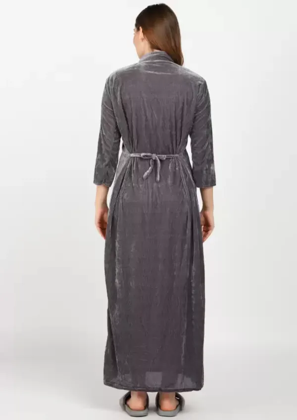 Grey_Velvet_Solid_Nighty_For_Women