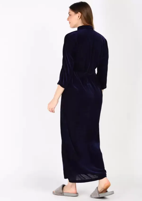 Dark_Blue_Velvet_Solid_Nighty_For_Women