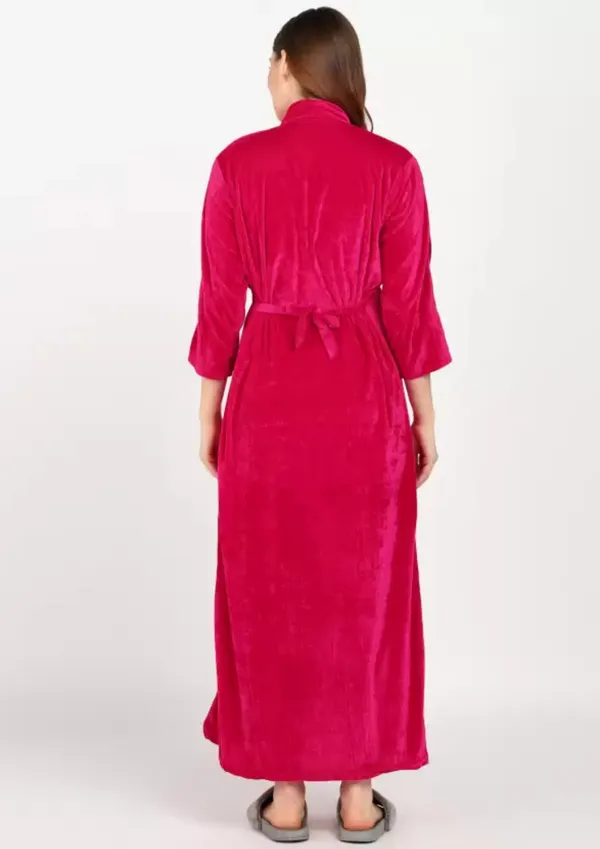Pink_Velvet_Solid_Nighty_For_Women