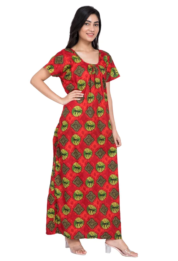 Multicolor_Summer_Nighty__Cotton_Round_Neck_Maxi_For_Women
