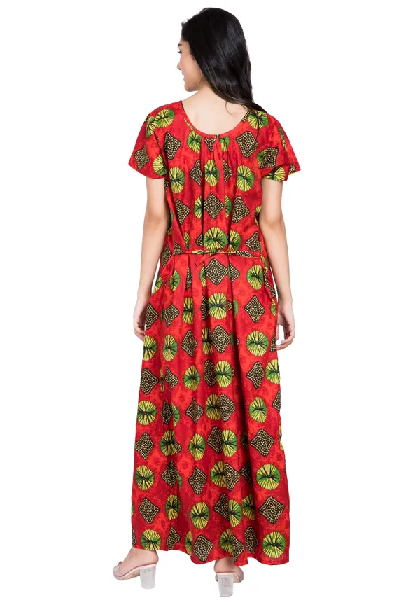 Multicolor_Summer_Nighty__Cotton_Round_Neck_Maxi_For_Women