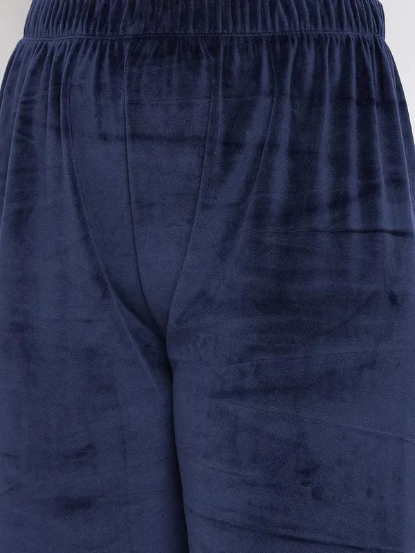 Navy_Blue_Women’s_Velvet_Winter_Pajama_|_Soft_&_Warm_Solid_Track_Pants_|_Elastic_Waist_Casual_Lounge_Wear