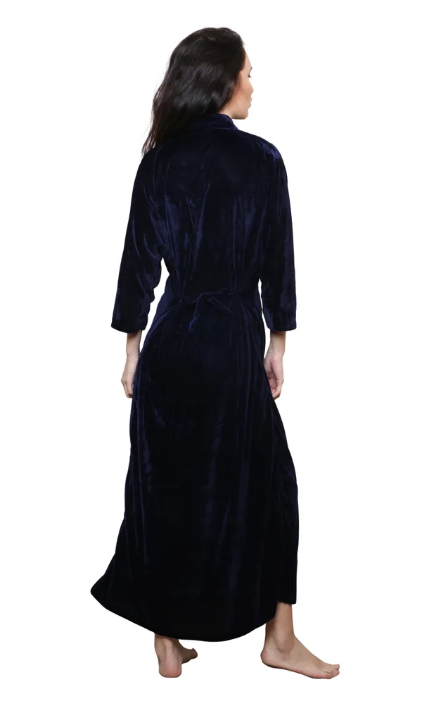 Pack_of_2_Maroon_and_Navy_Velvet_Nighty_For_Women