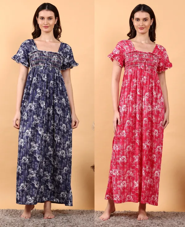 Pack_of_2_Navy_and_Peach_Sarina_Smoky_Print_Nighty_For_Women