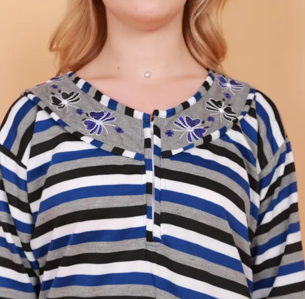 Pack_of_2_Woolen_Nighty_|_Multicolor_Fleece_Embroidery_With_Stripe_Design_Maxi_For_Women