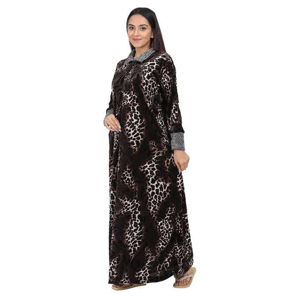 Pack_of_2_Woolen_Nighty_|_Brown_/_Wine_Velvet_Printed_Maxi_For_Women