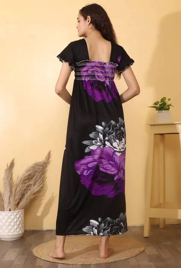 Purple_Printed_Smocking_design_nighty_For_Women