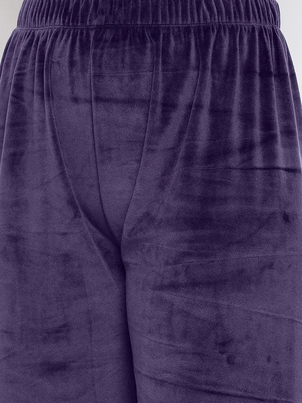 Purple_Women’s_Velvet_Winter_Pajama_|_Soft_&_Warm_Solid_Track_Pants_|_Elastic_Waist_Casual_Lounge_Wear