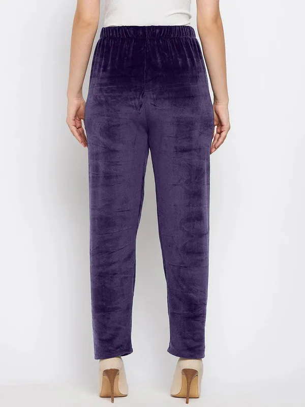 Purple_Women’s_Velvet_Winter_Pajama_|_Soft_&_Warm_Solid_Track_Pants_|_Elastic_Waist_Casual_Lounge_Wear