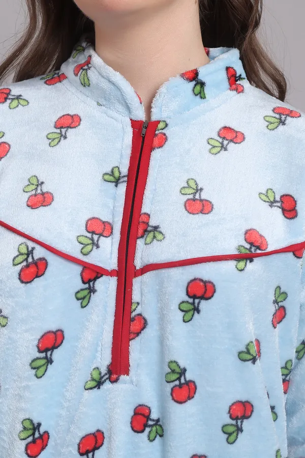 Sky_Blue_Woolen_Super_Soft_Nighty_For_Women