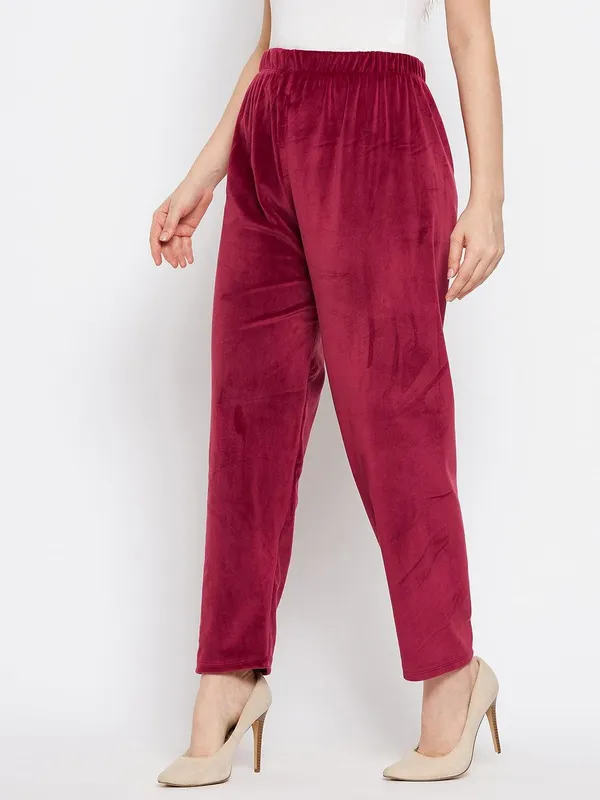 Women’s_Velvet_Winter_Lower_Pajama_Pack_of_3_|_Soft_&_Warm_Elastic_Waist_Lounge_Pants_|_Maroon_,Black_&_Navy_Blue