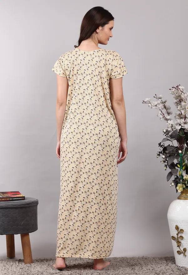 Yellow_Cotton_Hosiery_Embroidery__nighty_for_women