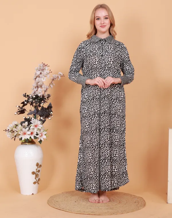 Pack_of_2_Woolen_Nighty_|_Sea_Green_/_White_Winter__Velvet_Maxi_For_Women