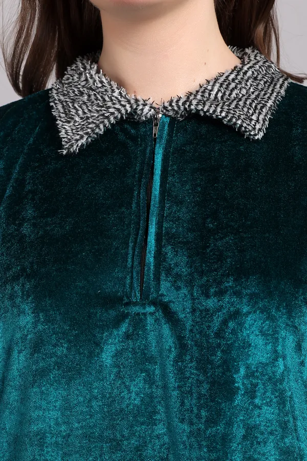 Pack_of_2_Woolen_Nighty_|_Sea_Green_/_White_Winter__Velvet_Maxi_For_Women