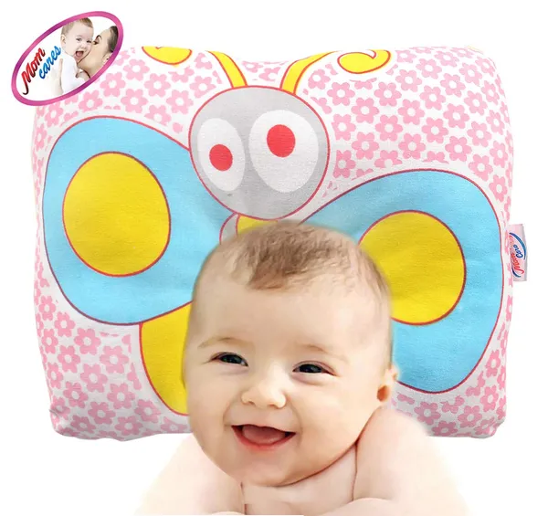 Pink_Foam_Pillow_For_Baby_Head_Shape_&_Neck_Support_Ideal_For_0-12_Months