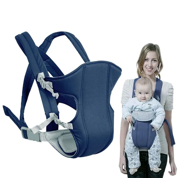 Mom Care Blue Baby Carrier Cum Kangaroo Bag/Honeycomb Texture Baby