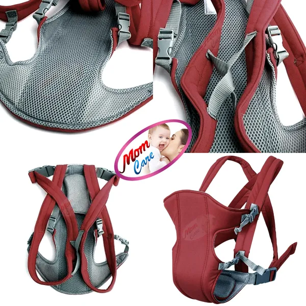 Red_Baby_Carrier_Cum_Kangaroo_Bag/Honeycomb_Texture_Baby_Carry_Sling/Back/Front_Carrier_For_Baby_With_Safety_Belt_And_Buckle_Straps,_Adjustablefor_0-18_Months_-_Newborn