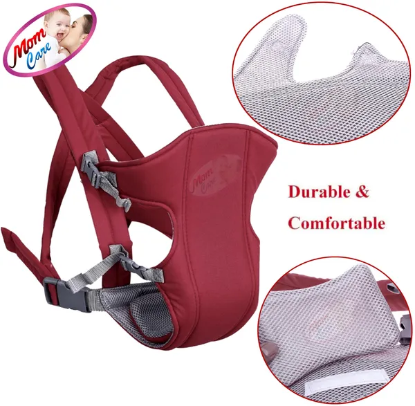 Red_Baby_Carrier_Cum_Kangaroo_Bag/Honeycomb_Texture_Baby_Carry_Sling/Back/Front_Carrier_For_Baby_With_Safety_Belt_And_Buckle_Straps,_Adjustablefor_0-18_Months_-_Newborn