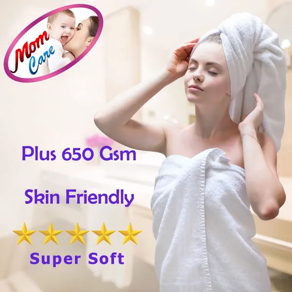 Pure_White_Bamboo_Bath_Towels_For_Men/Women_Ultra_Soft_Super_Absorbent_Bathing_Towels_Plush_650_Gsm_Pack_Of_1_For_Man/Woman_75_Cm_X_150_Cm