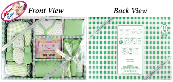 Green_Newborn_Baby_Gift_Set_Has_All_Babies_Essential_Clothes_Born_Baby_Items_For_Newly_Born_Baby_Boy/Girl_11_Pcs_Set