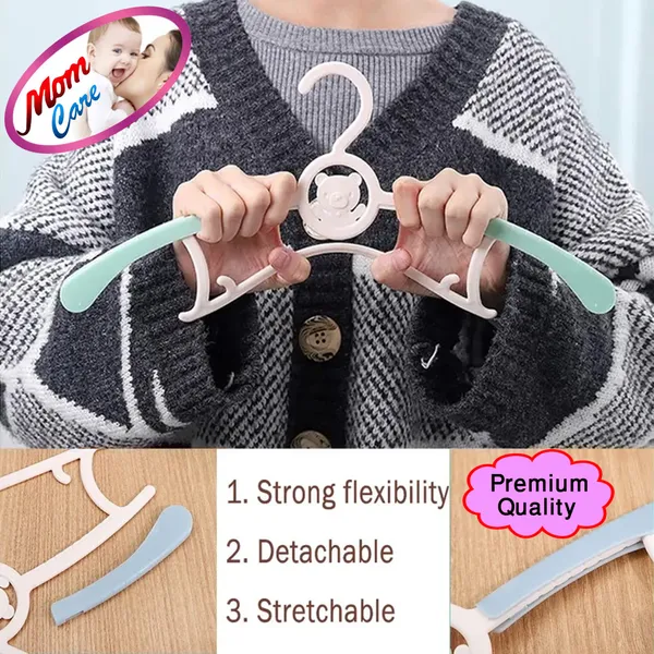 Multicolor_Plastic_Clothes_Hanger_Extendable_Anti_Slip_With_Hooks_For_Babies_Kids_Wardrobe_Pack_Of_6