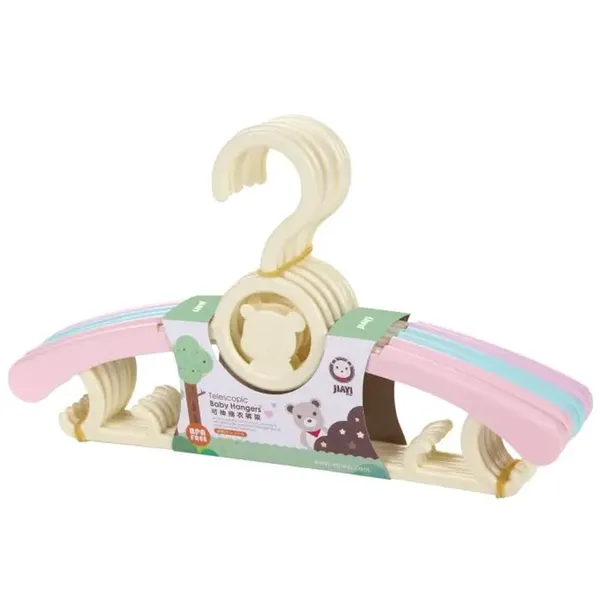 Multicolor_Plastic_Clothes_Hanger_Extendable_Anti_Slip_With_Hooks_For_Babies_Kids_Wardrobe_Pack_Of_6