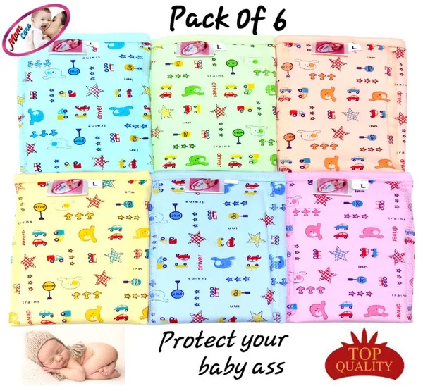 Multicolor_Cotton_Cloth_Nappies_For_Newborn,Reusable_Diapers,Langots,U_Shap_Double_Layer_Padd_Extra_Soft_Nappy_For_Boy,_Girl_Unisex_Babies(Pack_Of_6)