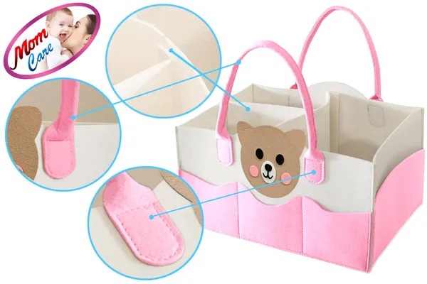 Pink_Baby_Diaper_Storage_Organizer_Nappies_Bag_For_Mother_Stylish_Storage_Bag_For_All_Newborn_Baby_Products_Nursery_Basket__Non_Woven