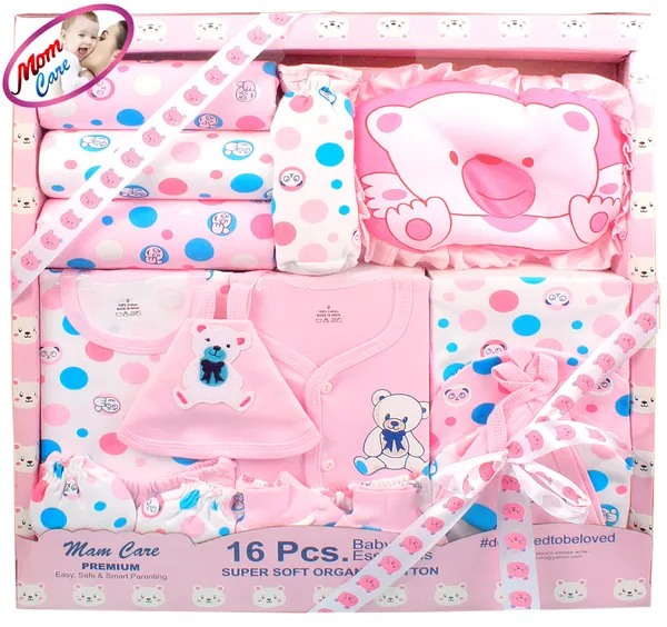 Pink_Newborn_Gift_Set_Has_All_Born_Baby_Items_For_Both_Newly_Born_Baby_Boy_Or_Girl_For_Or_Girls_Unisex_16Pcs_Set