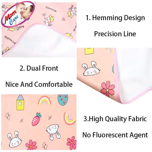 Pink_Baby_Urine_Sheet,_Fleece_Nappy_Changing_Mat,_Water_Proof,_Dry_Sheet,_B_Protector,_Super_Absorbent,Quick_Dry_For_0-6_Months
